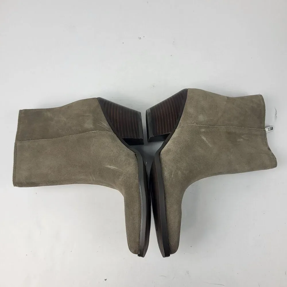 Sam Edelman Jane Desert Olive Suede Ankle Booties Size 6.5M